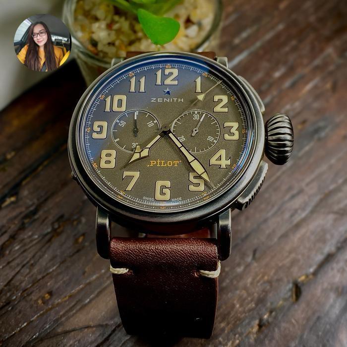 Zenith pilot type 20 chronograp no rolex iwc omega hamilton jam vintage watches