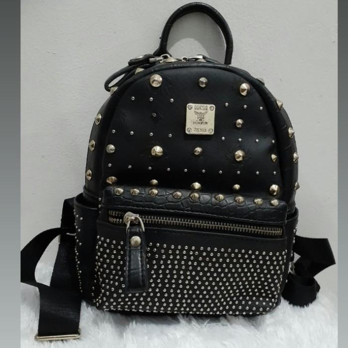 Tas MCM Studded Stark Bebe Boo Mini Backpack Bag