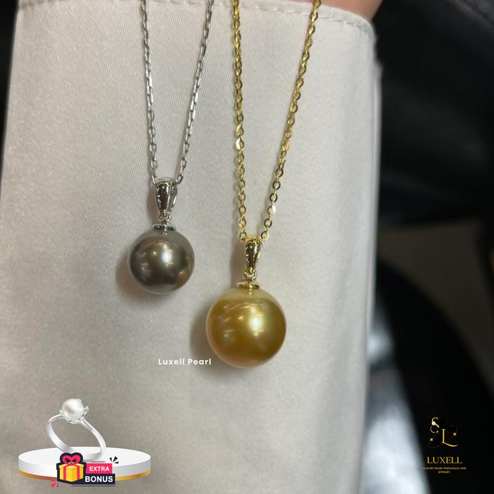 KALUNG LAPIS EMAS MUTIARA AIR LAUT ASLI GRADE AAA | MUTIARA AIR LAUT GRADE AAA