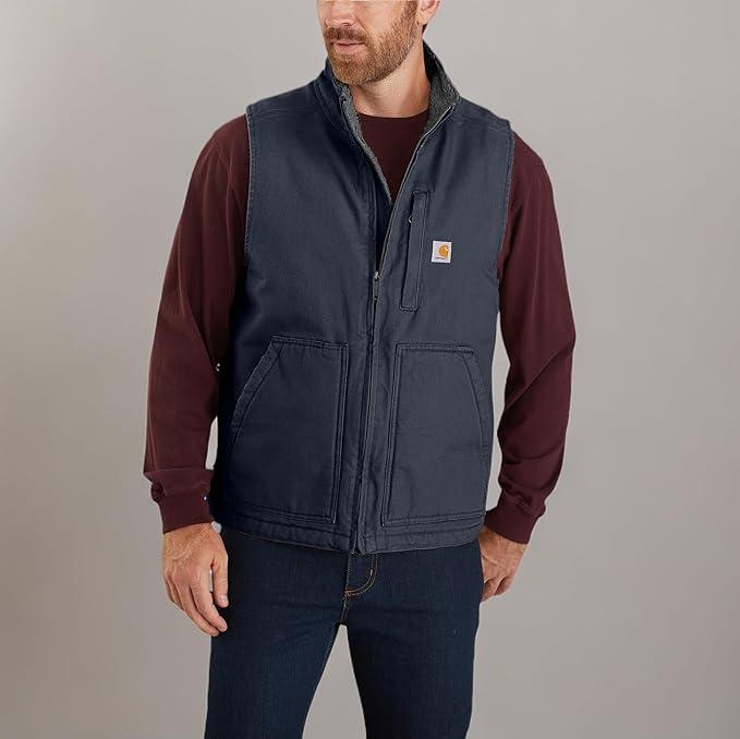 CRHTT Carhartt Sherpa Lined Mock Neck Vest Carhartt Navy Casual Carharrt Carhar*tt CRHTT Crhartt Car