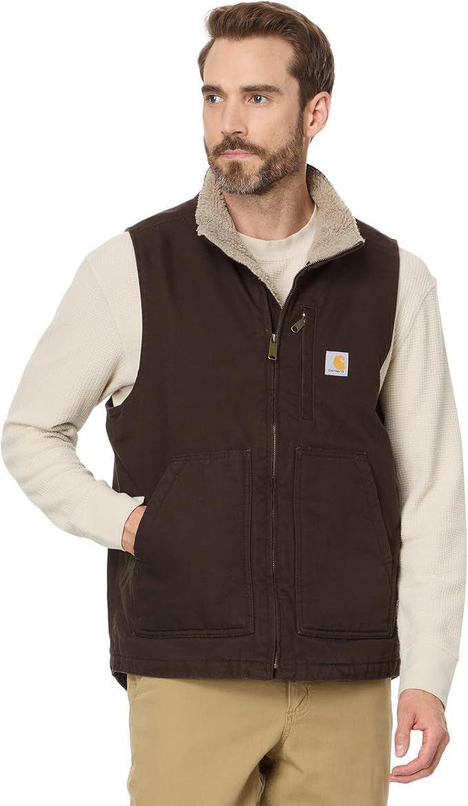 CRHTT Carhartt Sherpa Lined Mock Neck Vest Carhartt Dark Brown Casual Carharrt Carhar*tt CRHTT Crhar