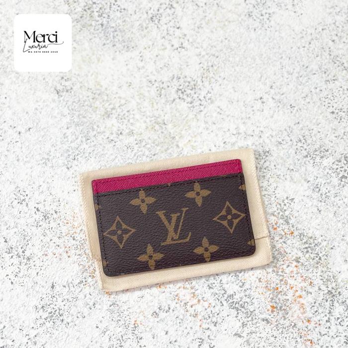 Original - LV Louis Vuitton Cardholder Monogram Fuschia Dompet Kartu