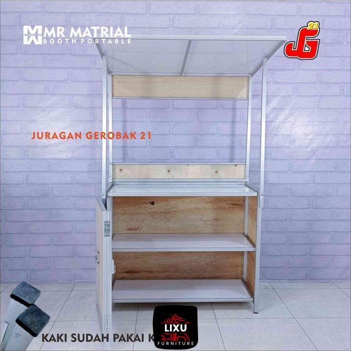 meja booth portable pintu lipat bisa cod cocok untuk usaha atau jualan minuman dan makanan gerobak a