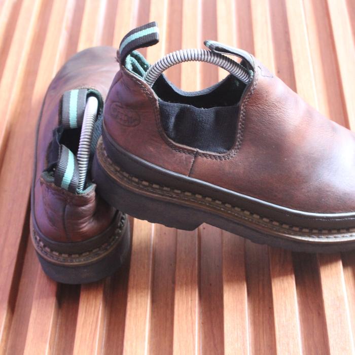 sepatu boot slip on semi chelsea" Georgia boot" upper kulit asli tebal tapak keras tebal size 39,5 i