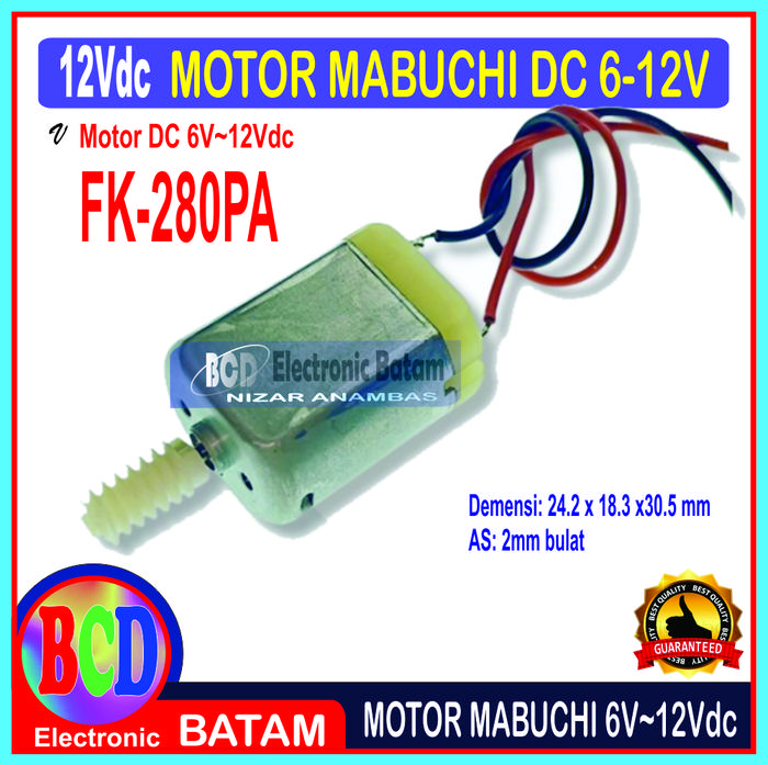 MOTOR 5V~12Vdc MABUCHI FK-280PA -  DINAMO MINI GENERATOR 5V~12Vdc 11800RPM
