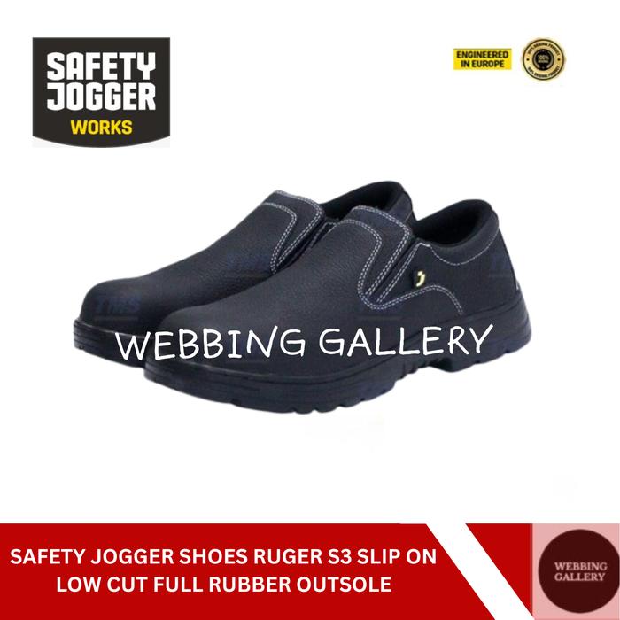 Sepatu Safety Jogger Shoes Ruger S3 Slip On Low Cut Full Rubber Outsole Original