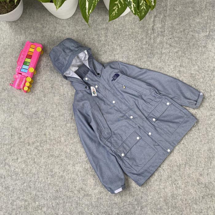 Jacket outdoor parka anak remaja abu denim the North Face cakep