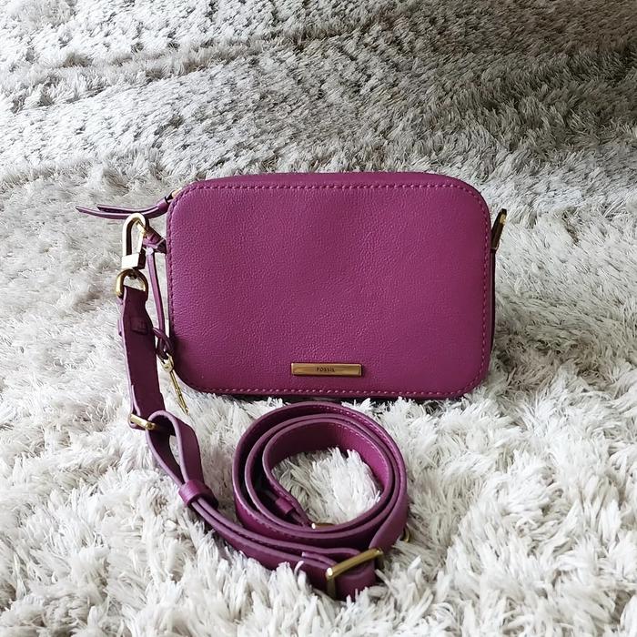 tas wanita fossil bryce small crossbody pink sapphire ej