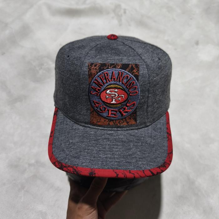 Topi vtg 90s starter NFL san Francisco 49ers abu list merah bekas
