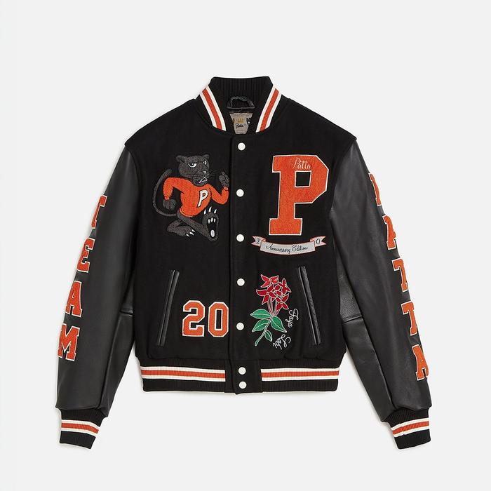 Patta Varsity Jacket 20th Anniversary Black Original Leather