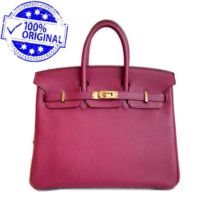 Preloved Hermes Birkin 25 B25 Red Rouge Rubis Togo GHW O Square 2012