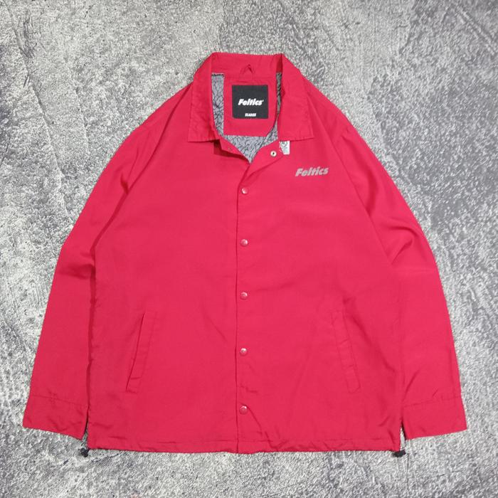 DW 01 Jaket pria varsity FELTICS merah bagus size XL