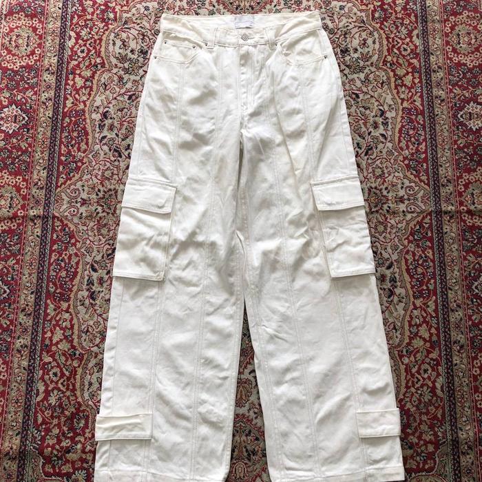 Celana Maison mined button utility cargo pants HF796