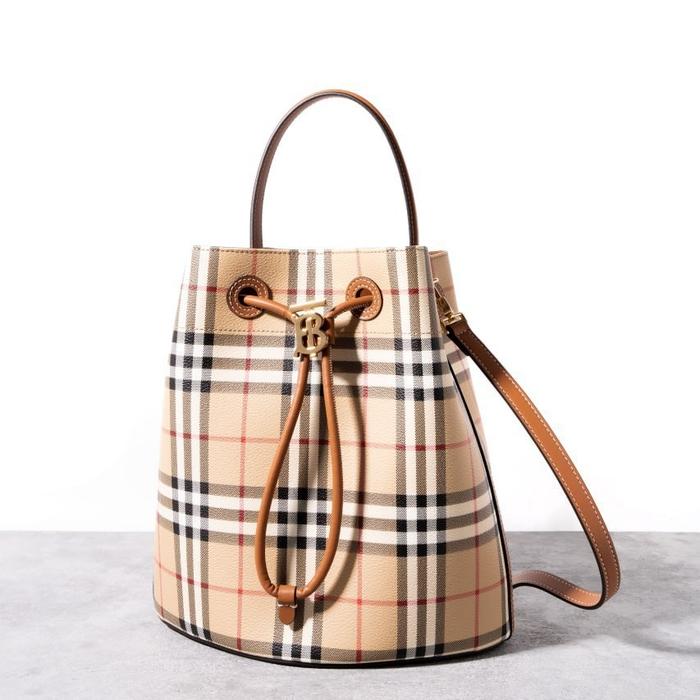 BURBERRY Small TB bucket bag Archive Beige - Briar Brown