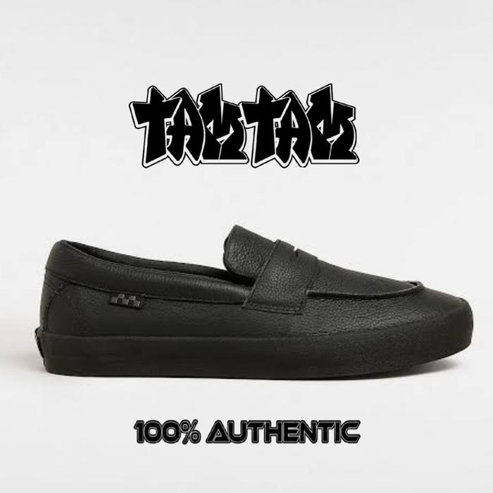 Vans Slip On Skate Leather Loafers Black 100% Original