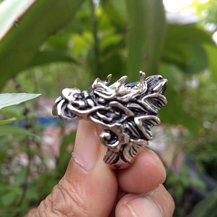 Ring batu akik naga/Skull ring naga/cincin pria/aksesoris/ring naga/emban akik naga/Skull agate ring