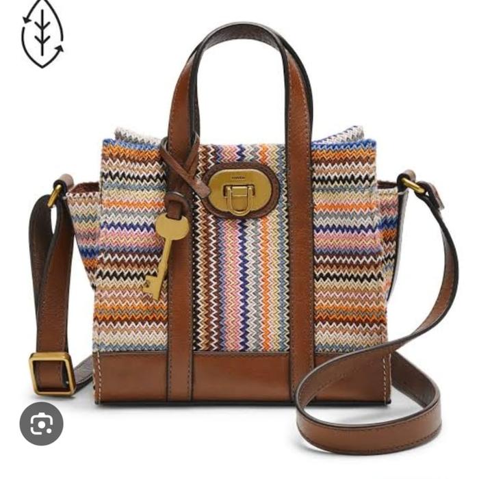 Fossil Preloved Carmen Mini Colorful Stripes Like New