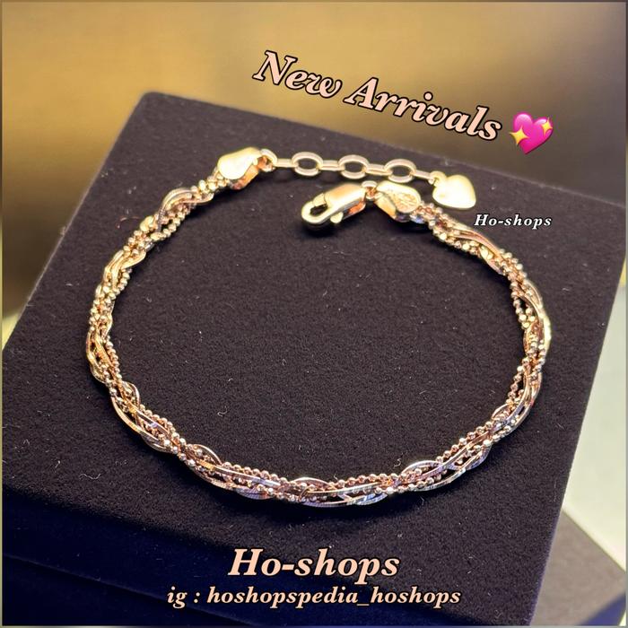 Gelang Ulir Rosegold 750 Asli Emas