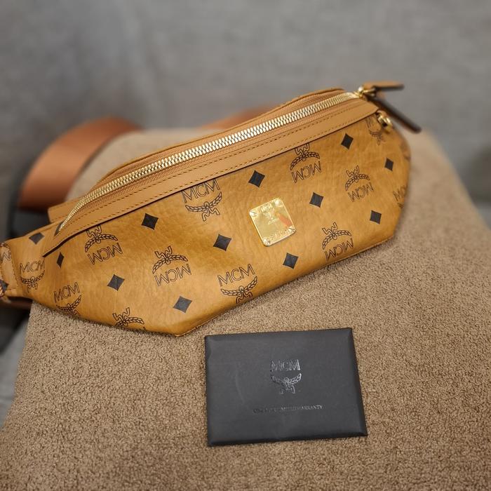 MCM bumbag waist bag belt bag in cognac