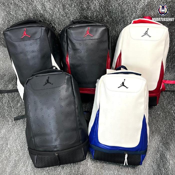 AIR JORDAN RETRO 13 LEATHER BACKPACK / TAS RANSEL KULIT / BAGPACK / TAS SEKOLAH / TAS KULIAH / TAS K