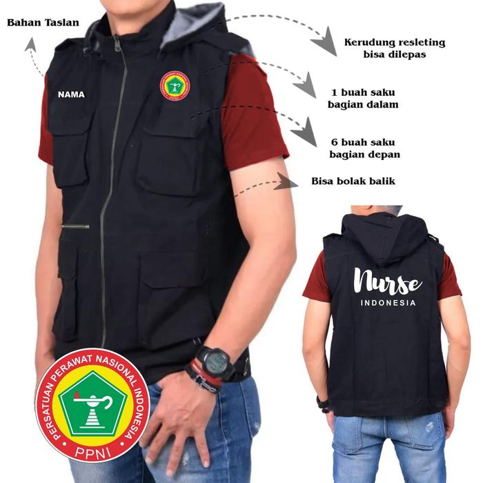JAKET ROMPI PRIA KANTONG PPNI PERAWAT NASIONAL / ROMPI SABLON PPNI PERAWAT NASIONAL / ROMPI KANTONG 