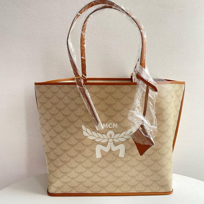 Tas Wanita MCM ORIGINAL STORE Medium Himmel Shopper Bag Lauretos Leather AUTHENTIC
