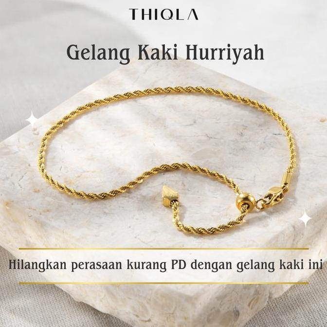 THIQLA - Gelang Kaki Dewasa Jumbo HURRIYAH - Gelang Kaki Tali Tambang Emas mirip Gelang Kaki Cewek E