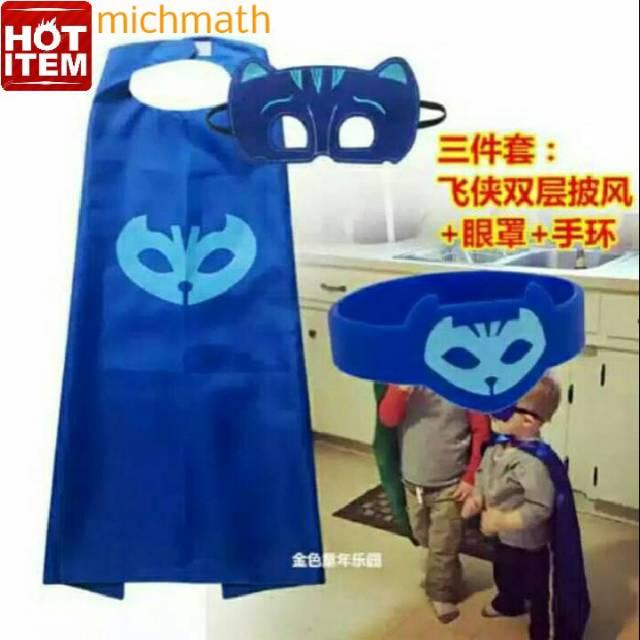 Mainan anak kostum cosplay Jubah Topeng Gelang pj maskers costum toys disney Halloween catboy01 owle