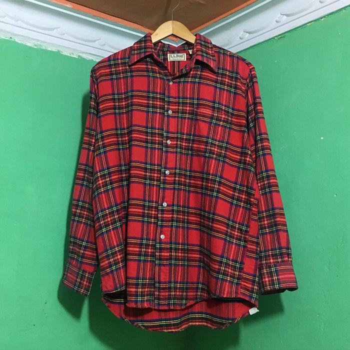 Vintage LL bean flannel plaid shirt