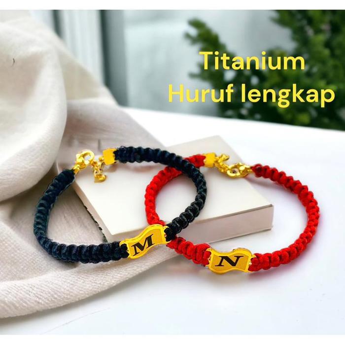Gelang Huruf Titanium Asli Anti-Karat Untuk Dewasa Dan Anak