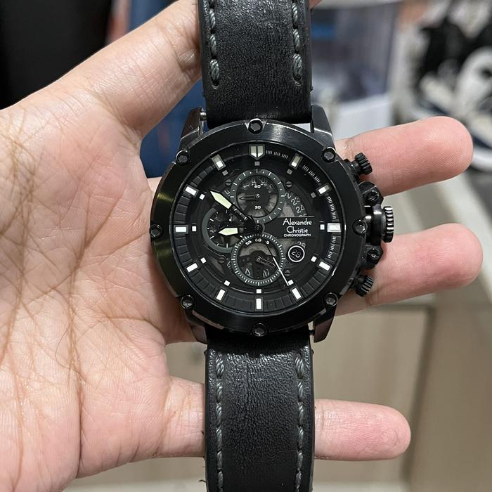 Jam Tangan Pria Alexandre Christie 6564MC Second Original Fullblack