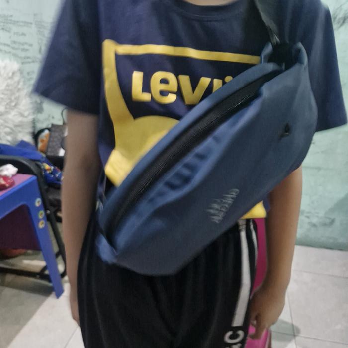 Tas Pinggang De Carlo Original Pria Waist Bag 1 kantong belakang dengan resleting Branded Trend Radi