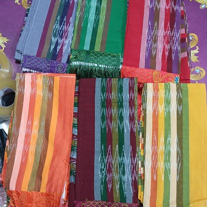 SONGKET SIAP PAKAI ADA TALI SONGKET SIBOLANG RASTA BORDIR SARUNG MERAH