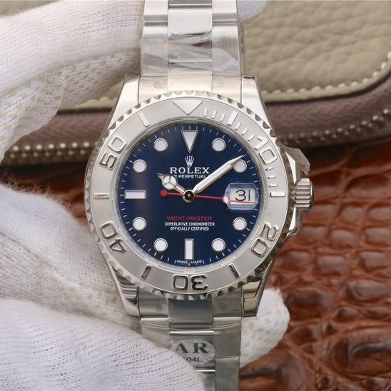Jam tangan wanita / unisex AR Yacht Master blue dial, Automatic 37mm