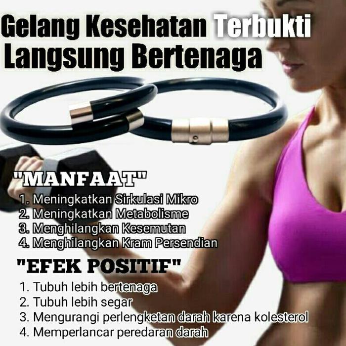 Gelang Terapi Tangan Kesehatan pria Waniata Couple Ujung Magnet Hitam Polos Persahabatan Ori Murah
