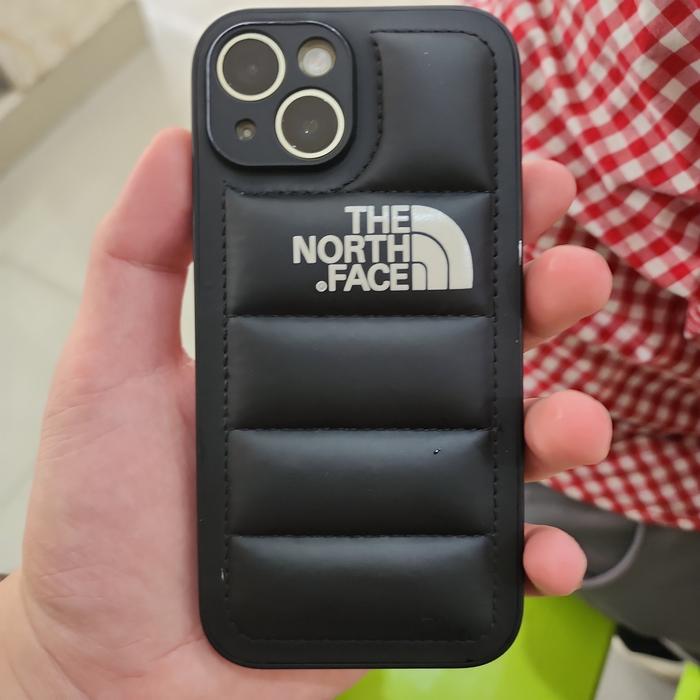 Case The North Face Puffer Black/Silver Iphone 15 original
