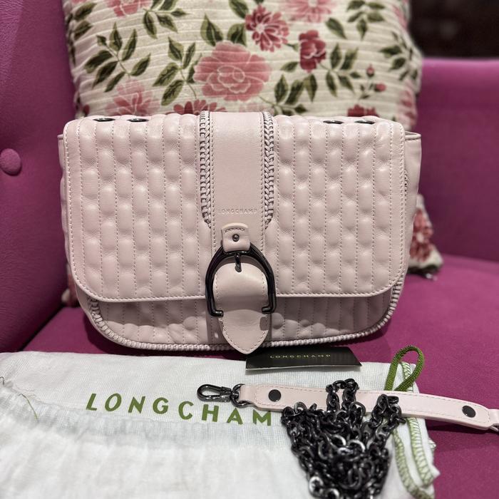 Longchamp amazone quilted shoulder bag pink