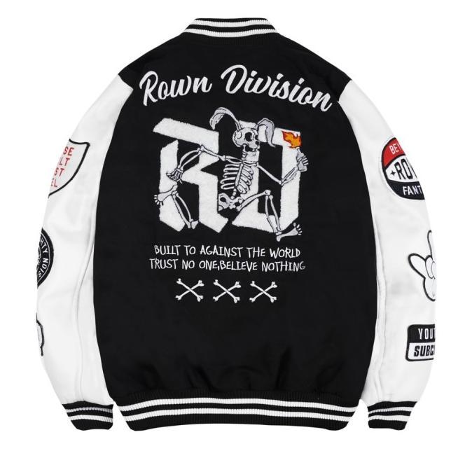 ZYDAN STORE. Rown Division Jaket Varsity Revolt Black White 2