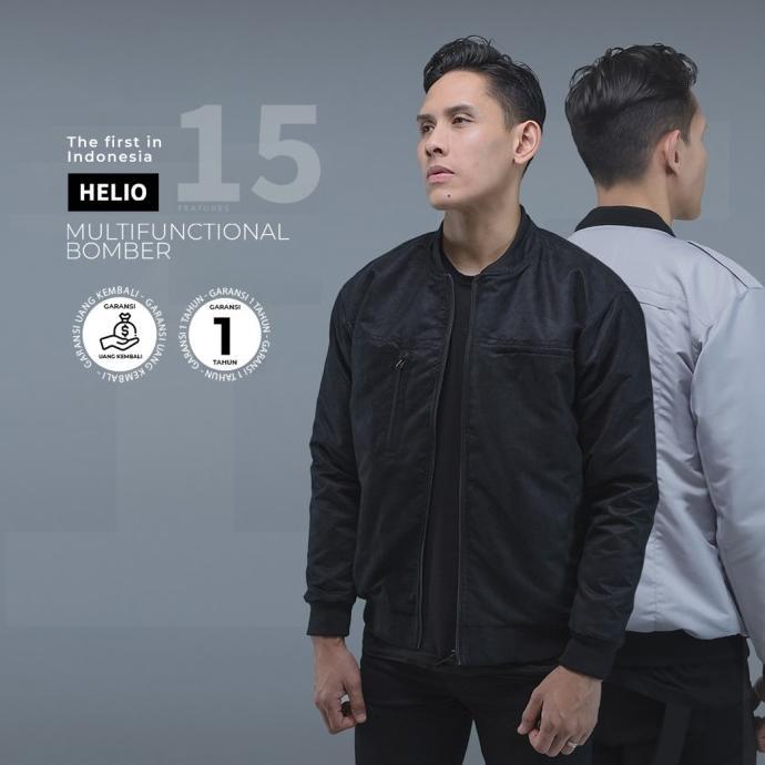 ZYDAN STORE. Jaket Bomber Bolak Balik Multifungsi HELIO Hitam - Iwearzule