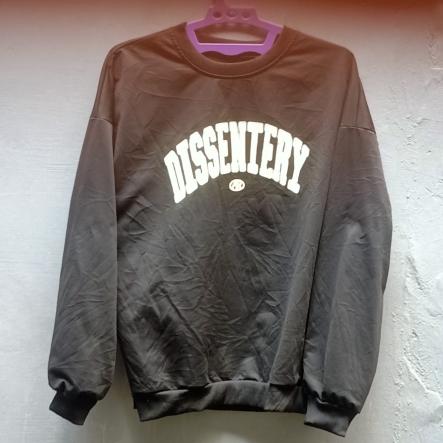 Crewneck Sweater Murah DISSENTERY | Hitam | No Tag | Thrift Bekas Preloved Second