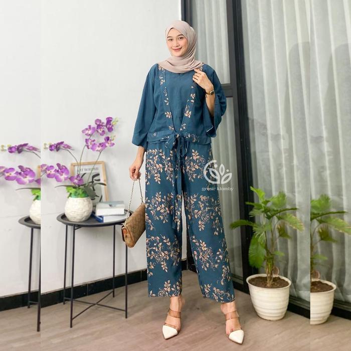 One Set Konoha Rayon Kombinasi Kekinian Nyaman Adem