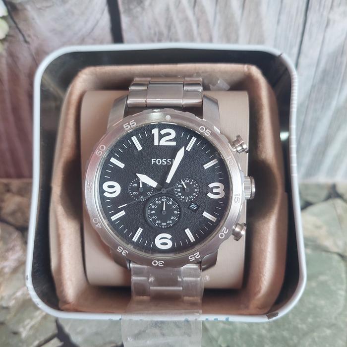 Watch Fosil Chronograph Steinless Steel Silver ( JR1353) Free1x Ganti Baterai