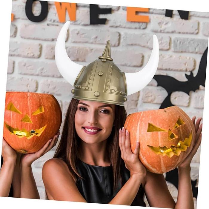 Premium Topi Viking Emas / Topi Runcing Plastik Halloween / Topi Tentara Romawi Kuno High Quality