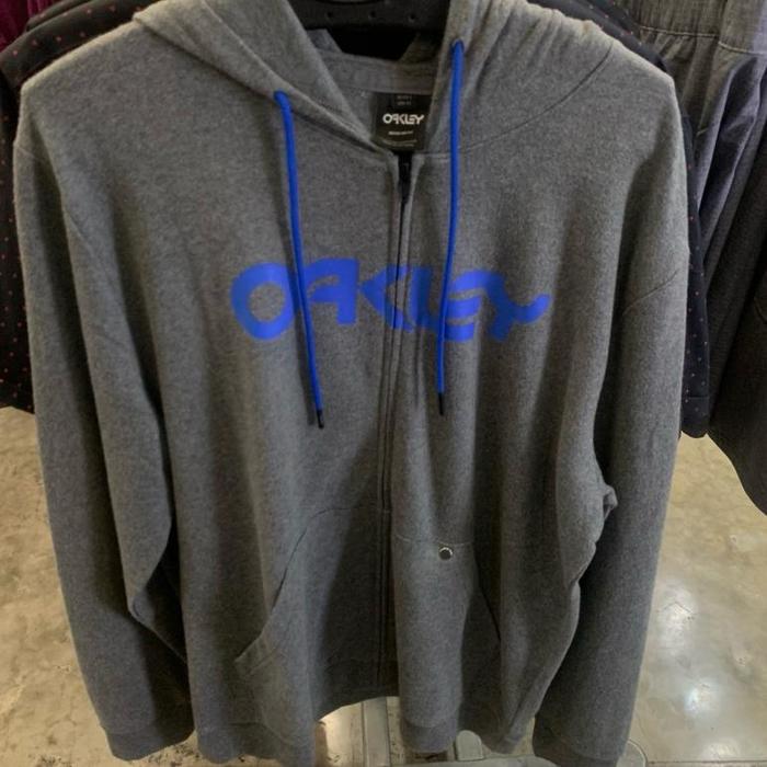 Hoodie Pria Oakley Original Teddy Ful Zipper Black Wash New