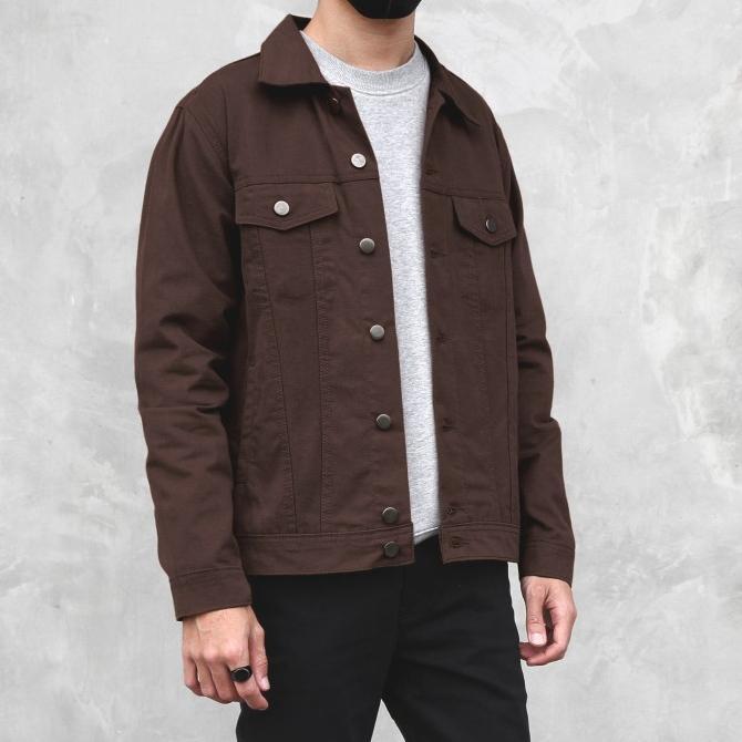 ZYDAN STORE. Arthur Suede Trucker Jacket Coffee Brown
