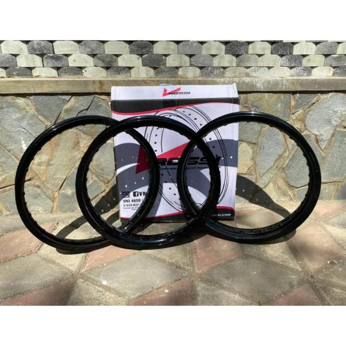 rbnex VELG PELEK ROSSI VROSSI WM HITAM GLOSSY HITAM GILAP SIZE 120 140 160 185 215 RING 17