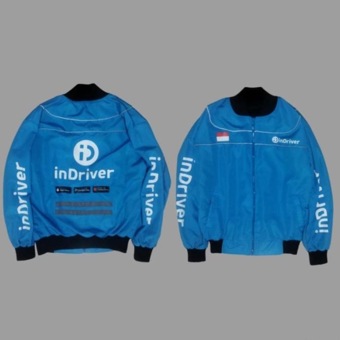 ZYDAN STORE. jaket driver indriver terbaru jaket bomber biru