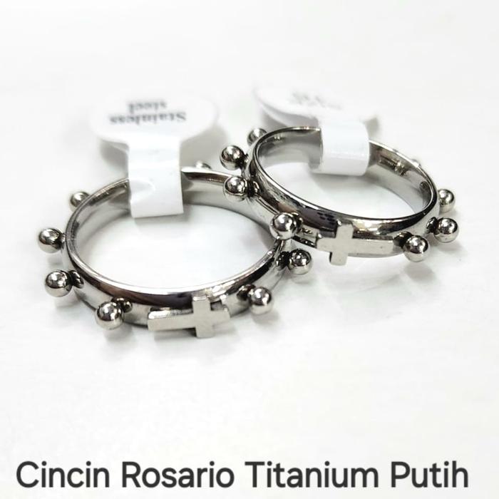 Cincin rosario titanium silver