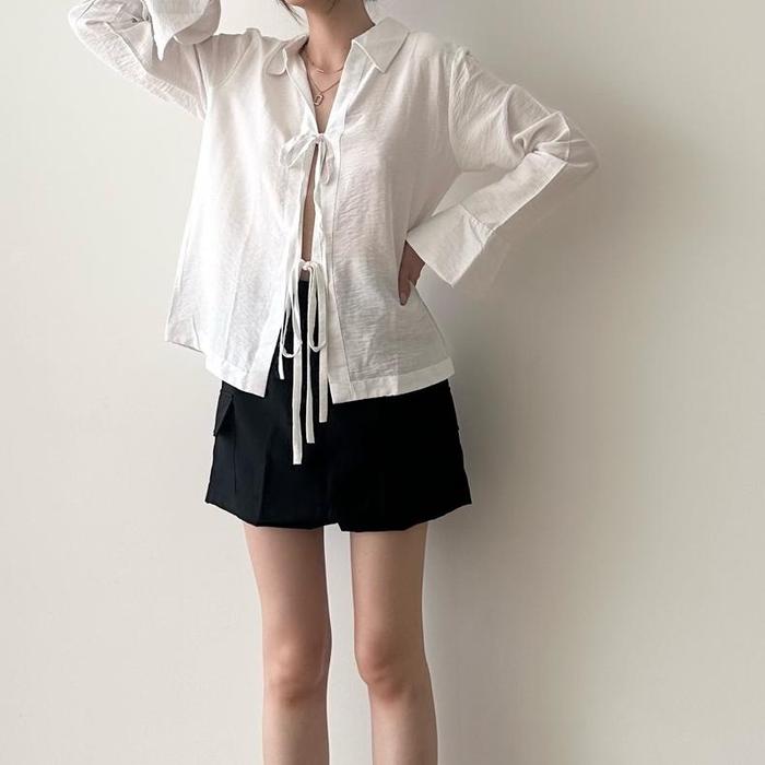 Misschic - Nova Top Polo Linen Adem Elegan