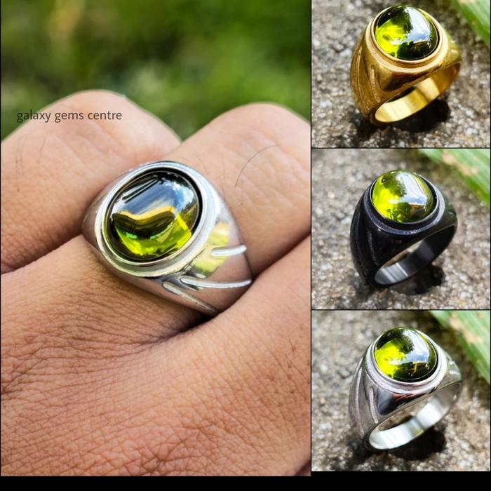 Cincin Pria Green Peridote Zirconia